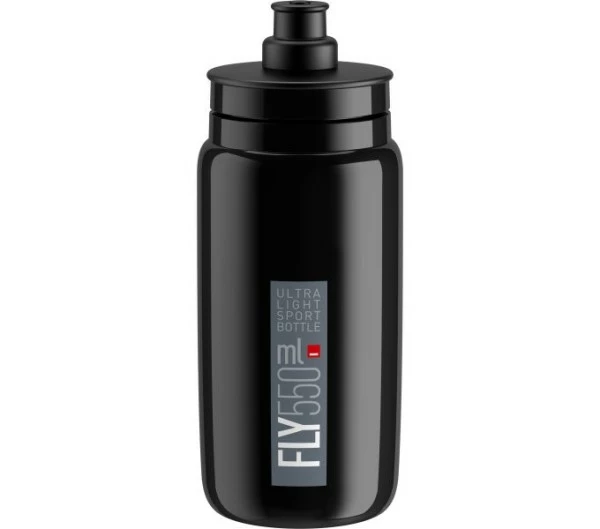 ELITE Trinkflasche FLY Schwarz Graues Logo 550ml 3 ELITE Trinkflasche FLY Schwarz Graues Logo 550ml