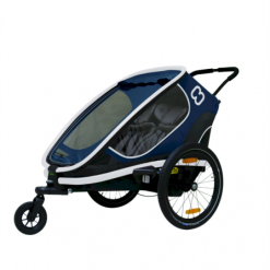 Hamax Outback Multifunktions Kinderfahrradanhänger Marineblau/weiß
