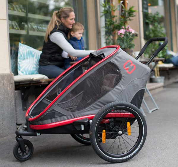 Hamax Outback Multifunktions Kinderfahrradanhänger Grau/rot 5 Hamax Outback Multifunktions Kinderfahrradanhänger Grau/rot – Bild 3